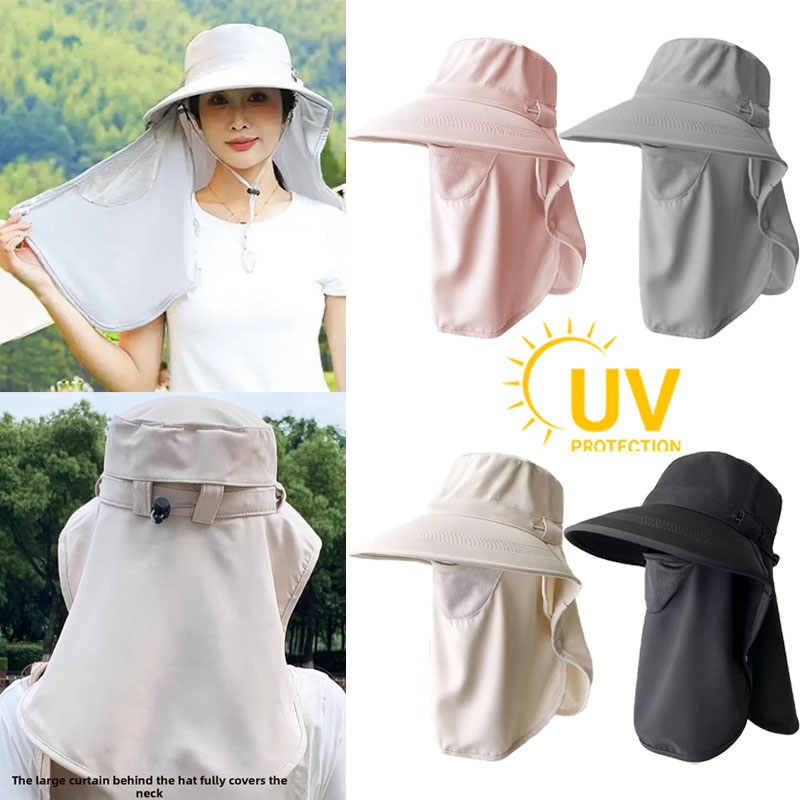 Outdoor Camping Hat - Summer Sun Hats with Face Mask