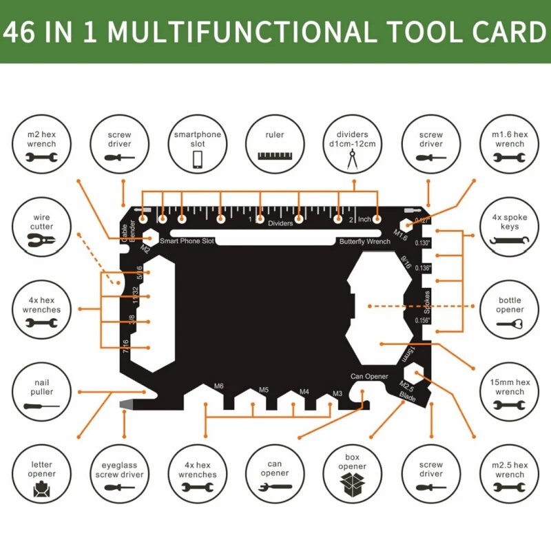 Outdoor Camping Essential Gear - Multi Tool 46 in 1 Credit