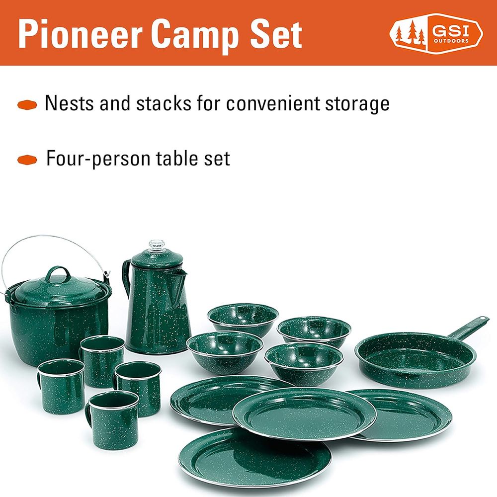 4-Person Camping Dinnerware Se - Camp Percolator Coffee recensione e prezzo