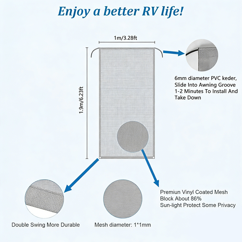 RV Awning Front Sun Shade Scre - Outdoor Camping Awning recensione e prezzo