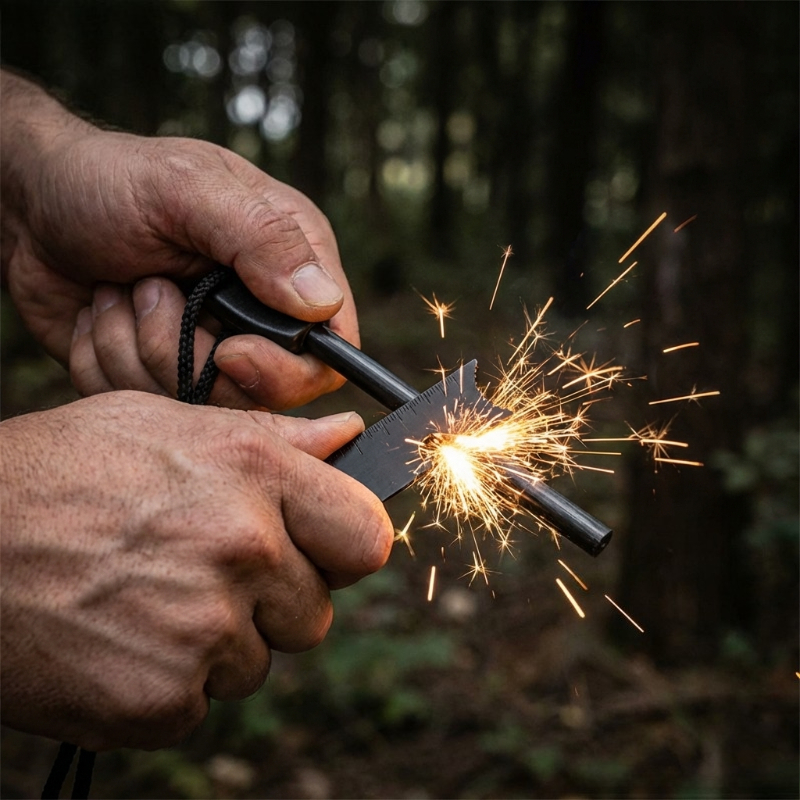 Multi-Function Wooden Handle M - Fire Starter Flint recensione e prezzo