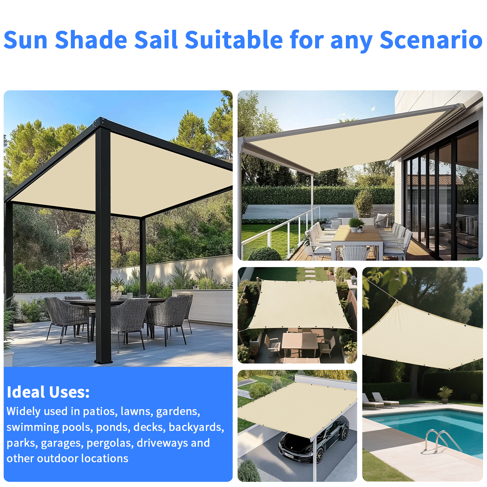 5x4m 4x3m 3x2m Garden Sun Shad - Outdoor Camping Awning recensione e prezzo
