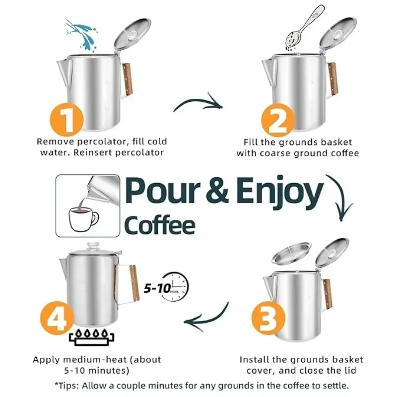 Stainless Steel Camping Coffee - Camp Percolator Coffee recensione e prezzo