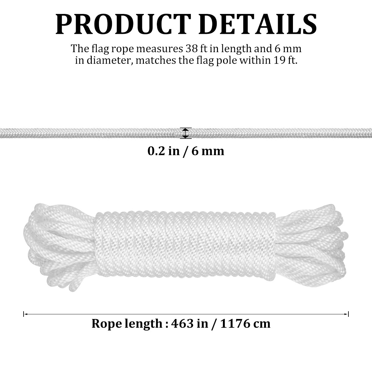 11.5 Meter 6Mm Nylon Flagpole  - Camping Rope recensione e prezzo