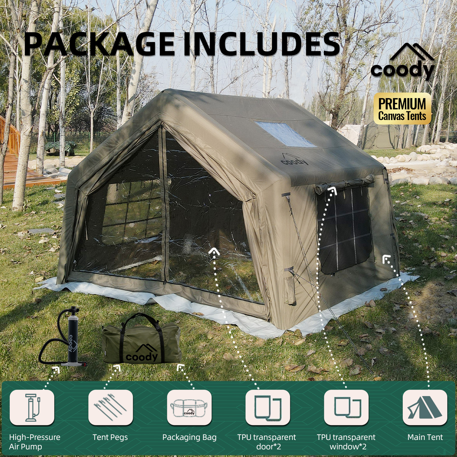 9.0 Air Tent-Army Green High Q - Camping Zelt Outdoor recensione e prezzo