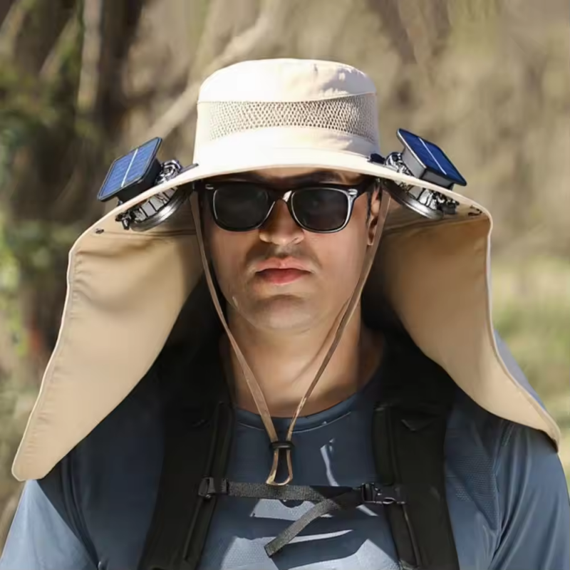 Solar Fan Hat Dual USB Recharg - Outdoor Camping Hat recensione e prezzo