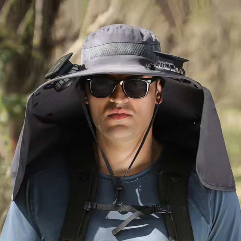 Solar Fan Hat Dual USB Recharg - Outdoor Camping Hat recensione e prezzo