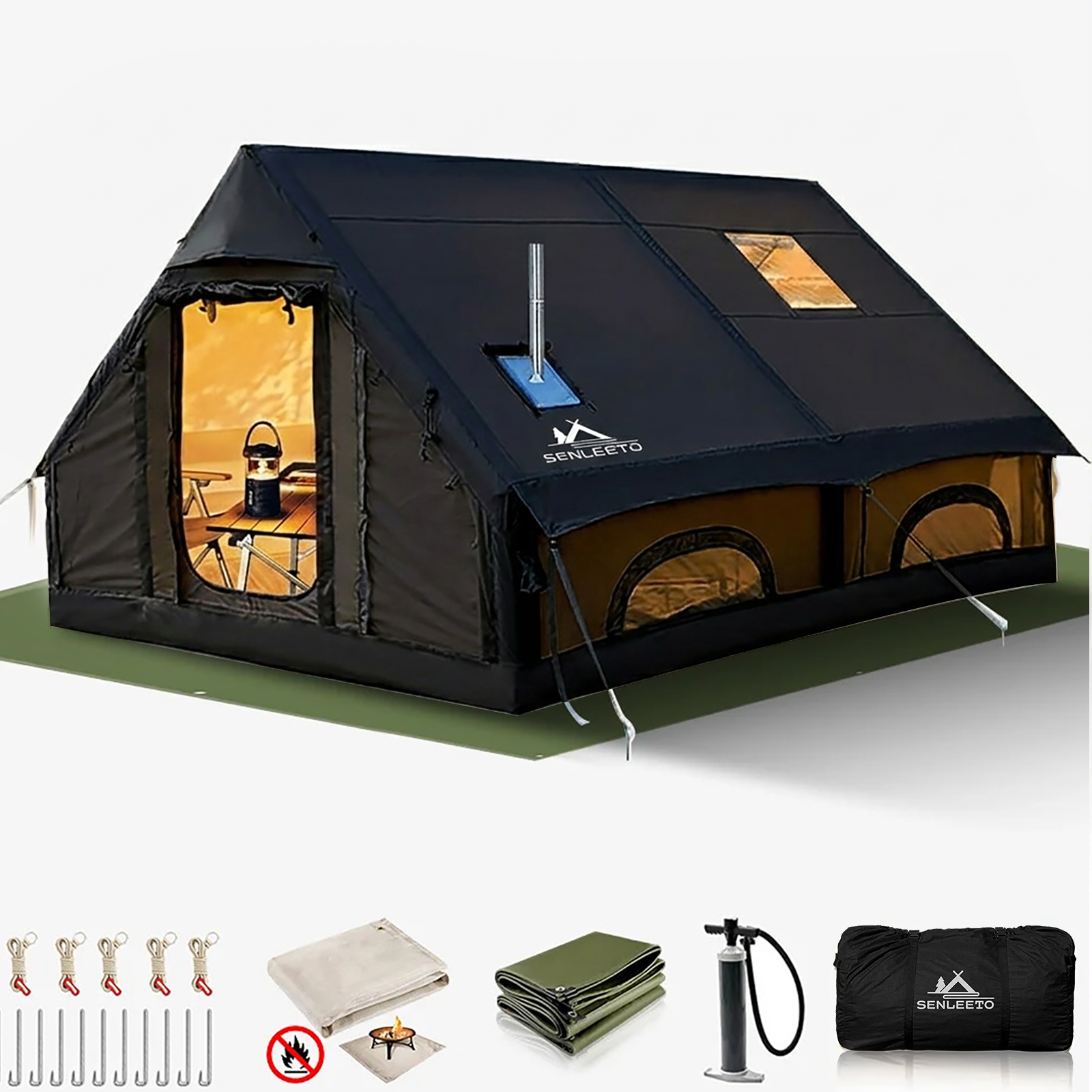 SENLEETO 129FT² Black Inflatab - Outdoor Camping Mats Large recensione e prezzo