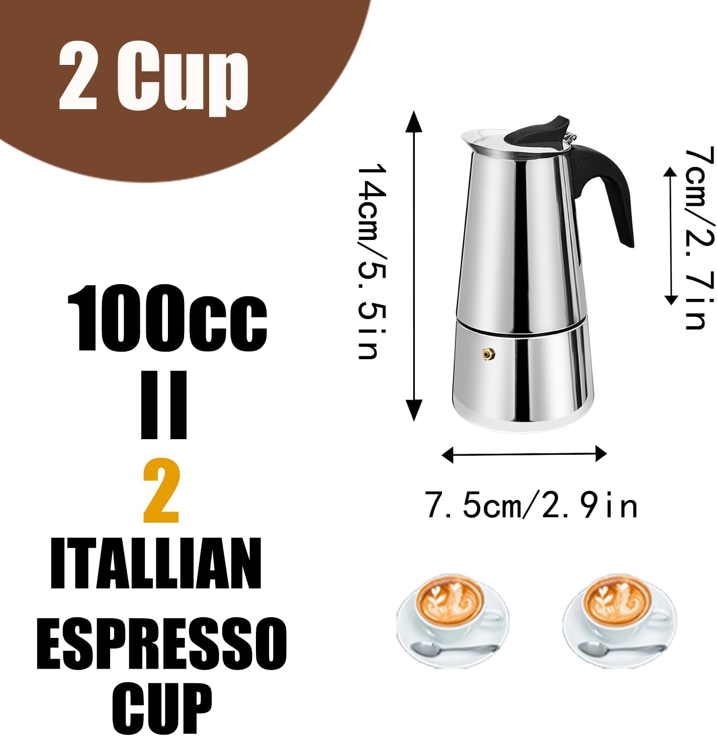 2 Cup Stovetop Espresso Maker  - Camp Percolator Coffee recensione e prezzo