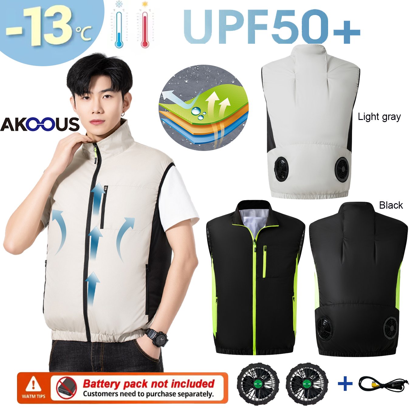 12V 5V USB Cooling Fan Vest Me - Outdoor Camping Air Conditioner recensione e prezzo