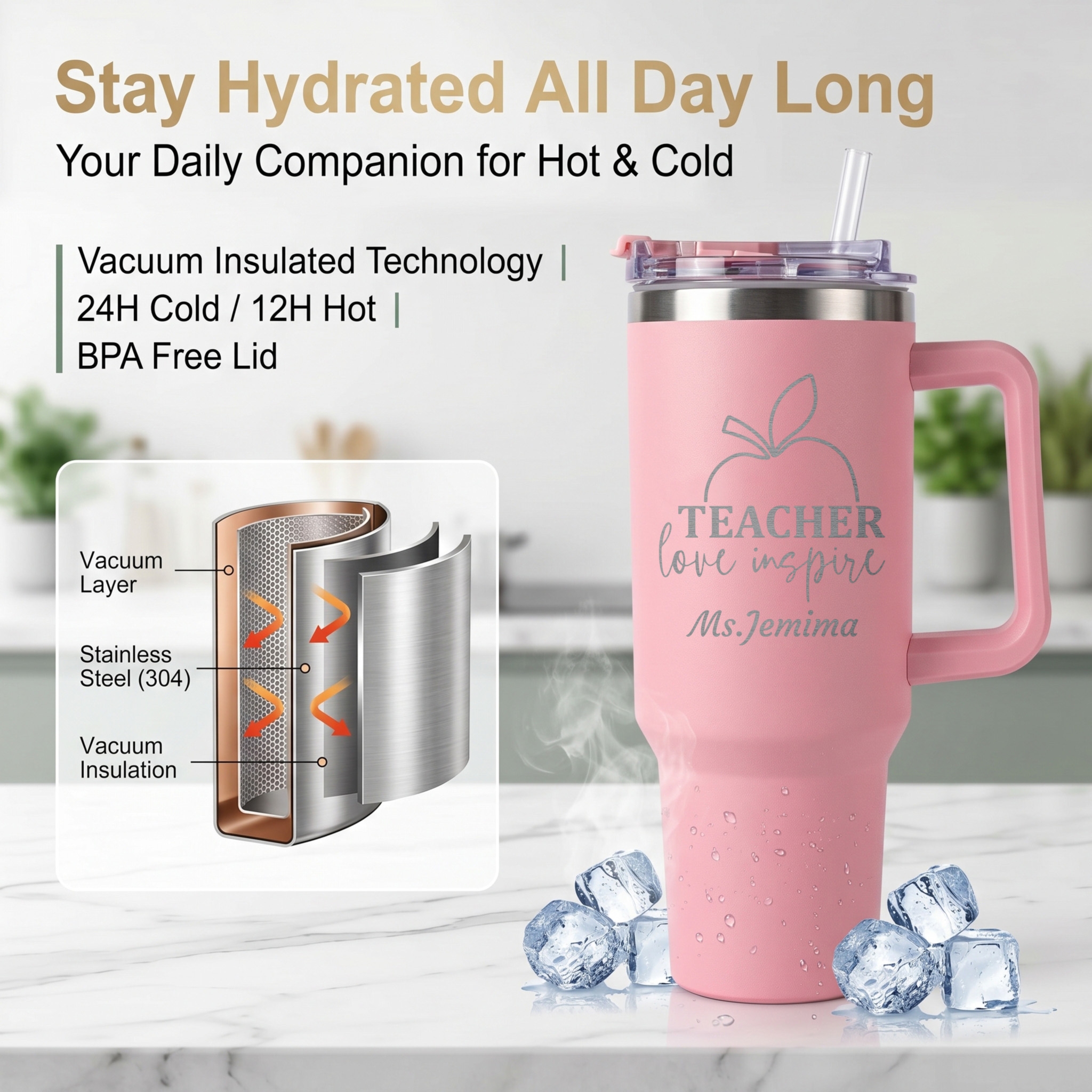 1L Teacher personalized text b - Outdoor Camping Water Tank recensione e prezzo
