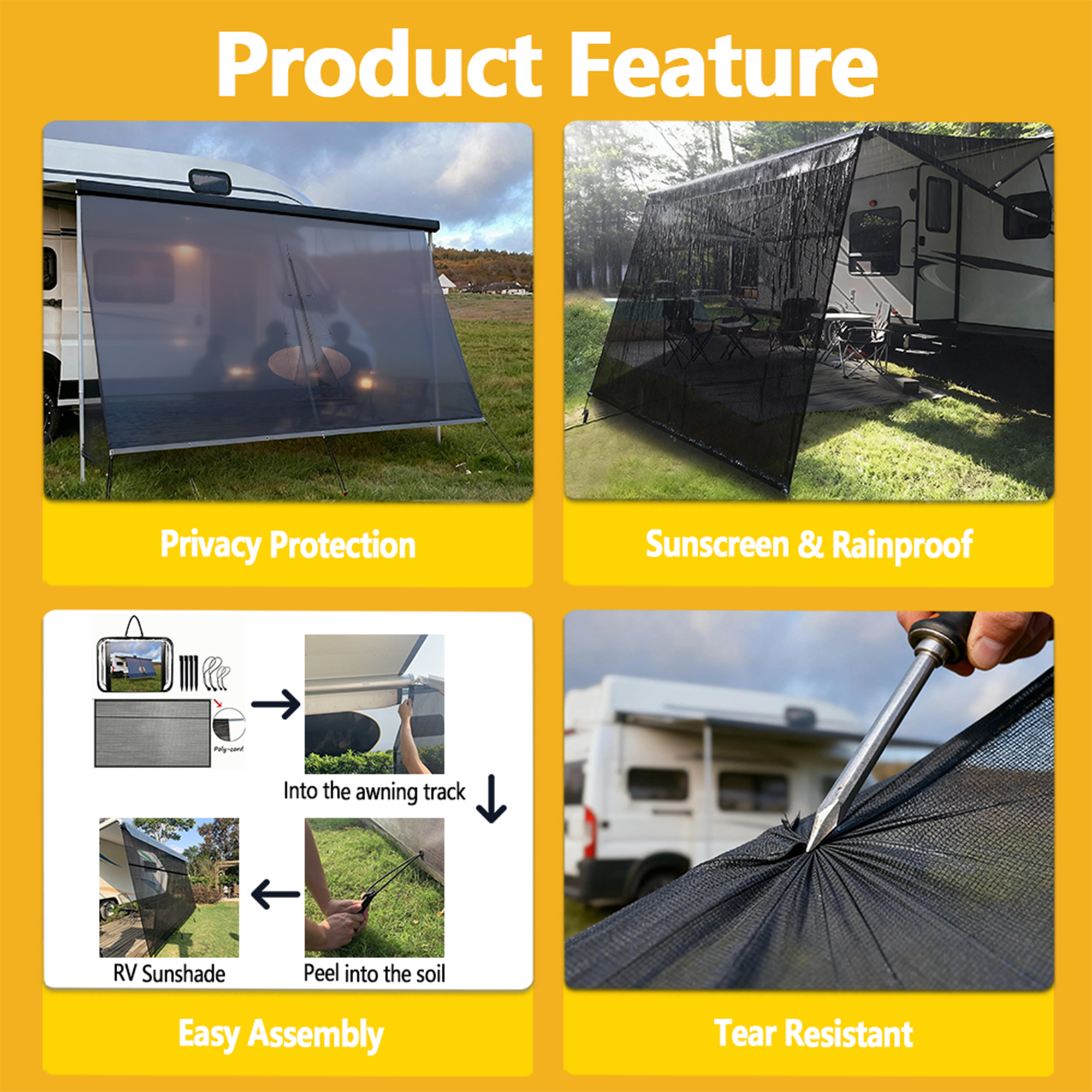 Custom Pattern UV Resistant Fo - Outdoor Camping Awning recensione e prezzo