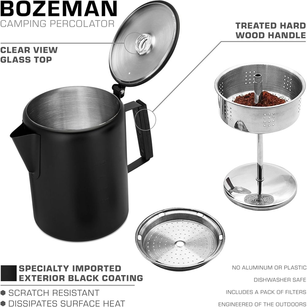 12-Cup Stainless Steel Percola - Camp Percolator Coffee recensione e prezzo