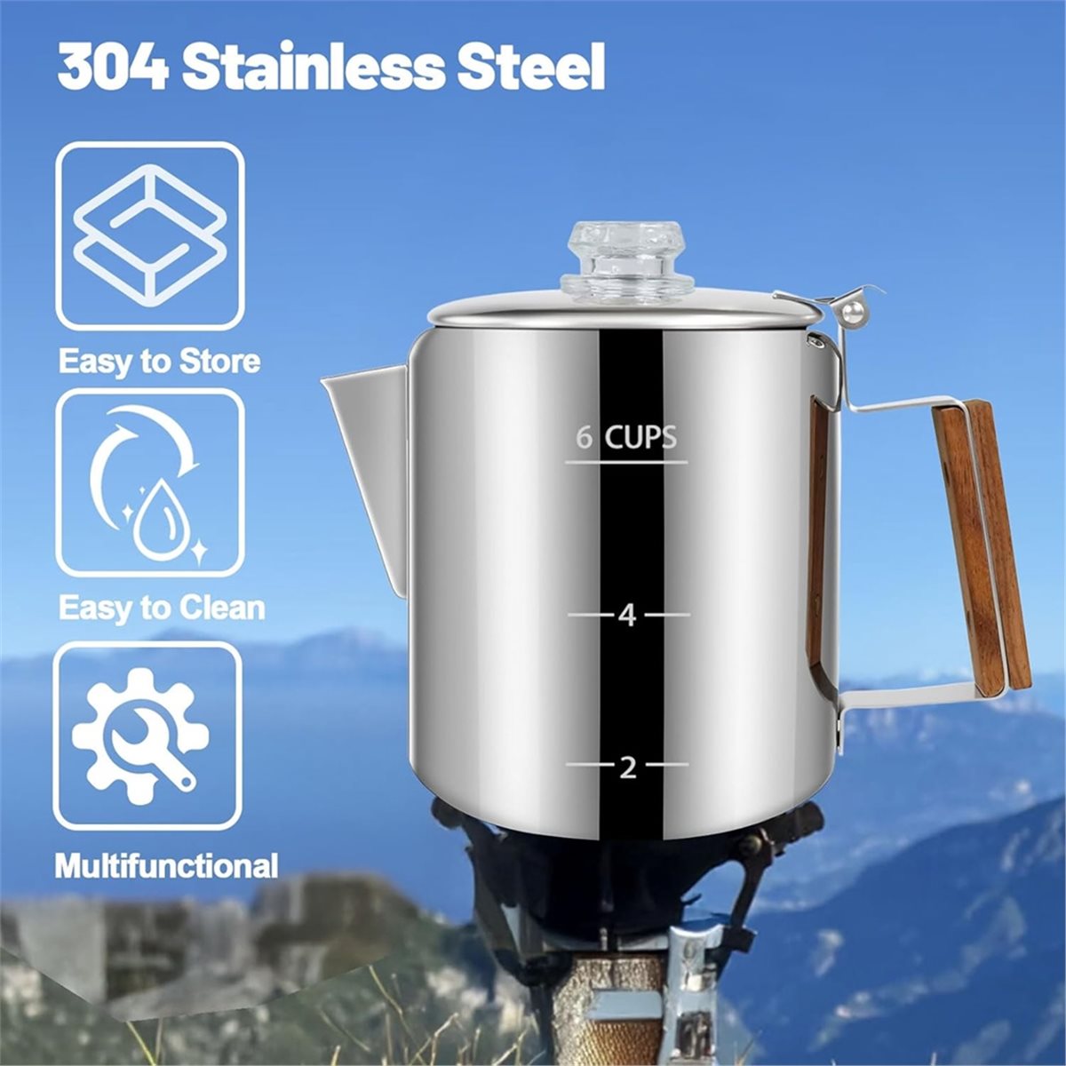 6 Cup Percolator 304 Stainless - Camp Percolator Coffee recensione e prezzo