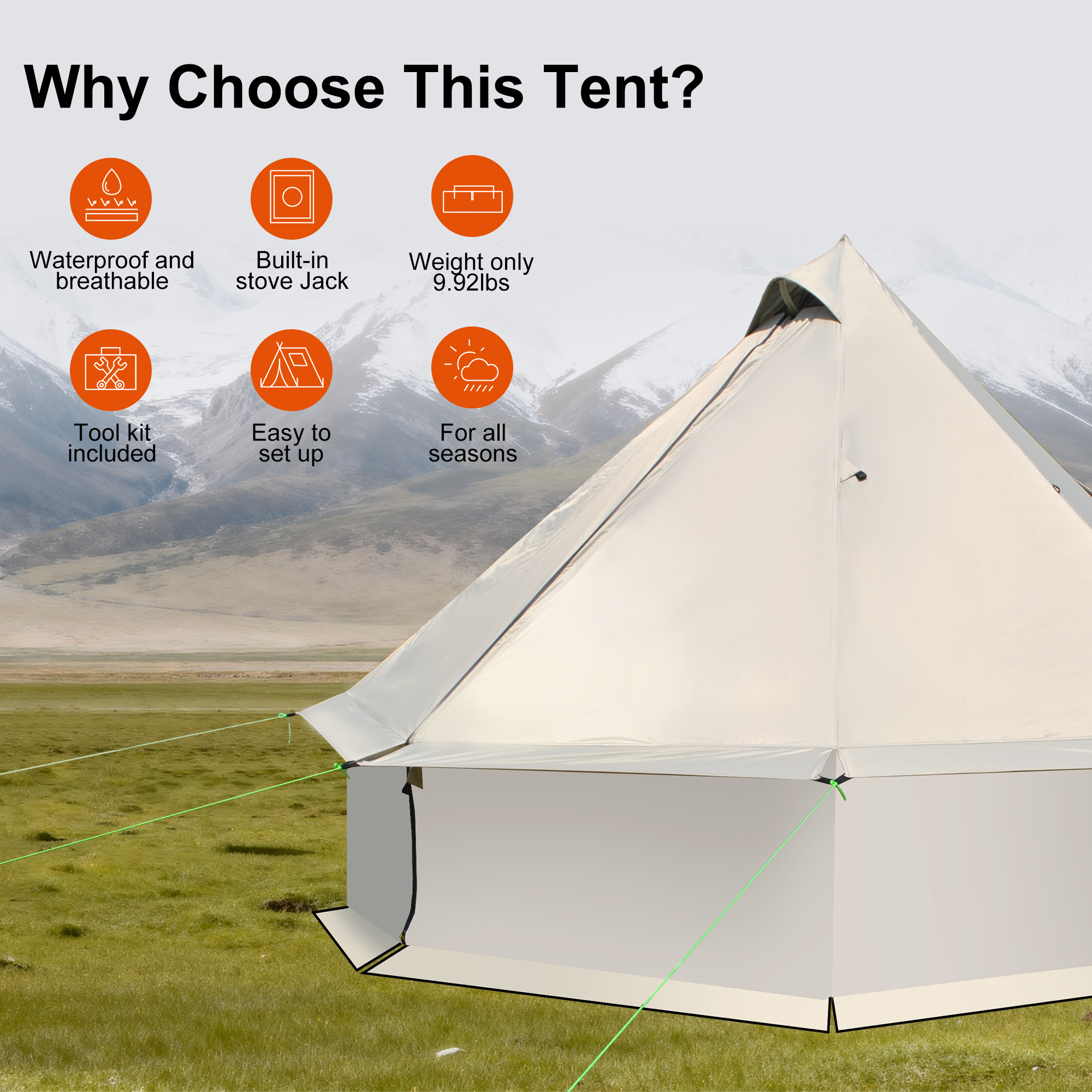 6-8 Person Yurt Oxford Pyramid - Outdoor Yurt Camping recensione e prezzo